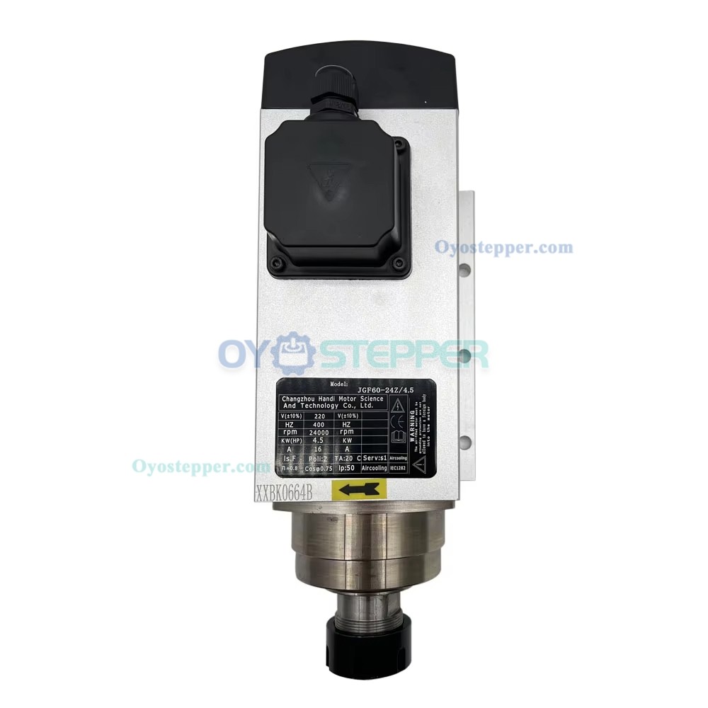 4.5KW 220V/380V Air Cooled CNC Spindle Motor Kit 24000RPM ER32 with 5.5KW VFD for CNC Router